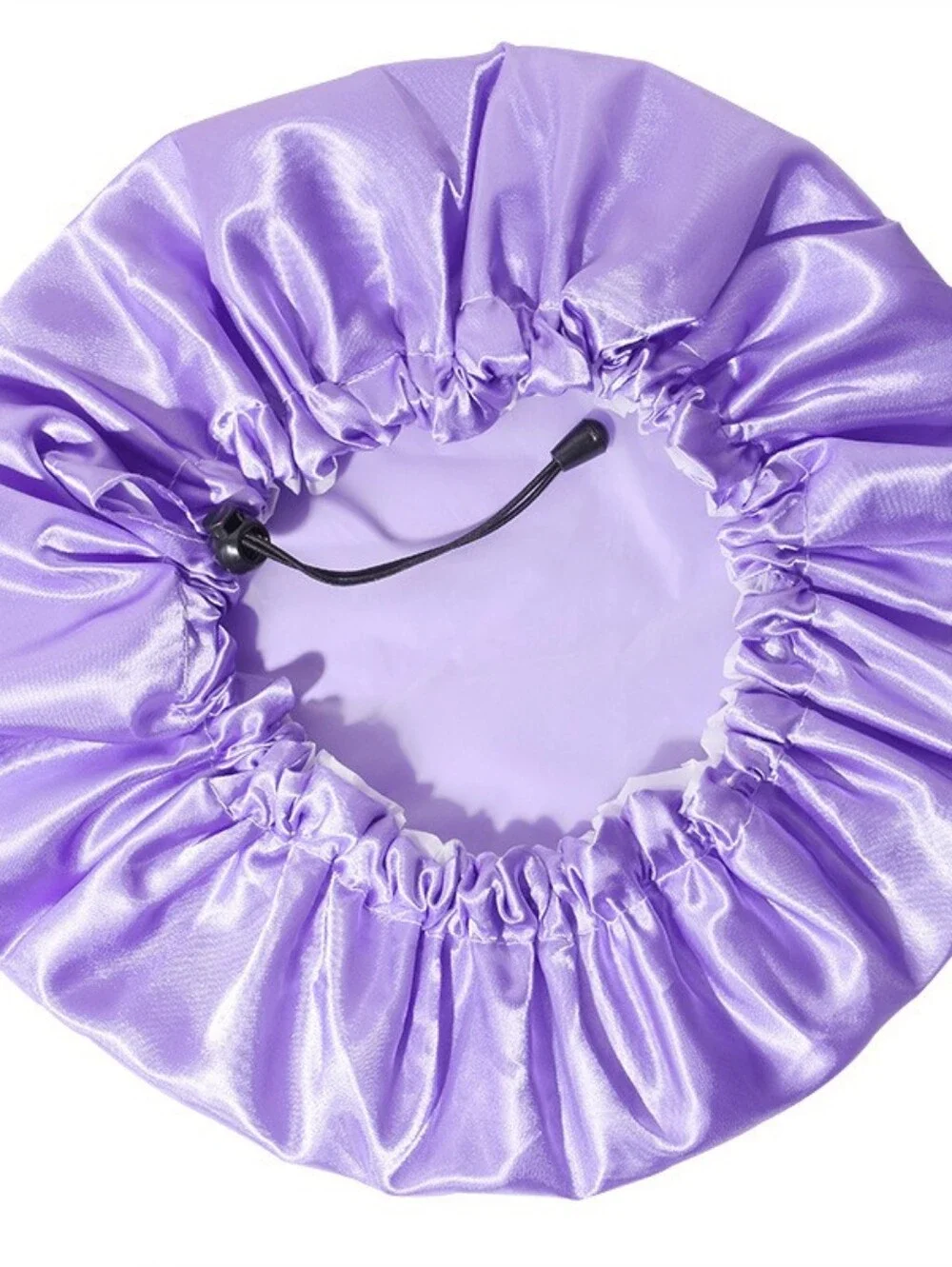 Satin Drawstring Hair Bonnet - Lavender